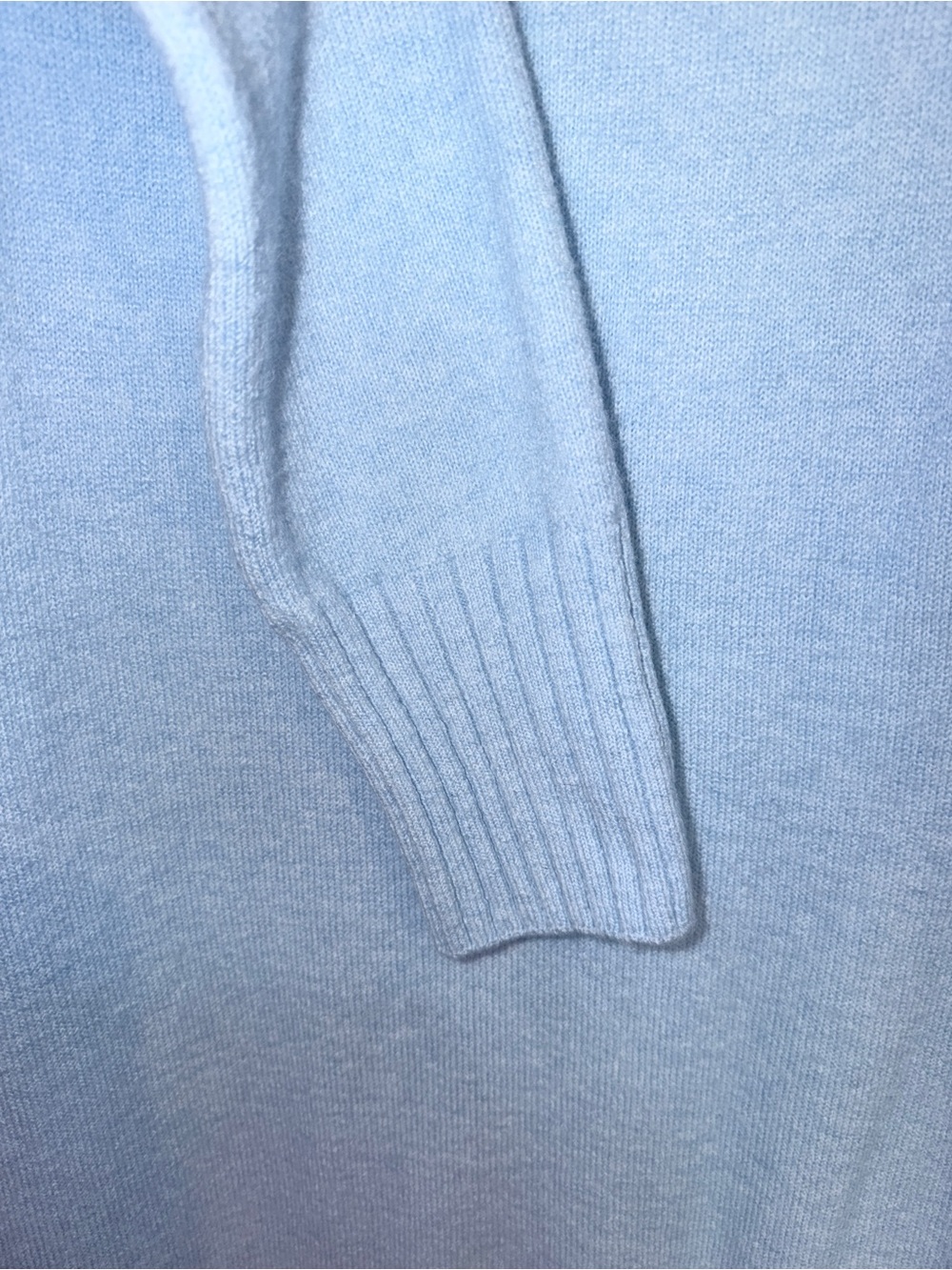 Daily Practice Off-Shoulder Light Blue Ribbed Knit Sweater Dress - Picture 6 of 7